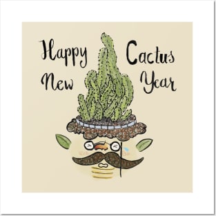 Happy cactus new year Posters and Art